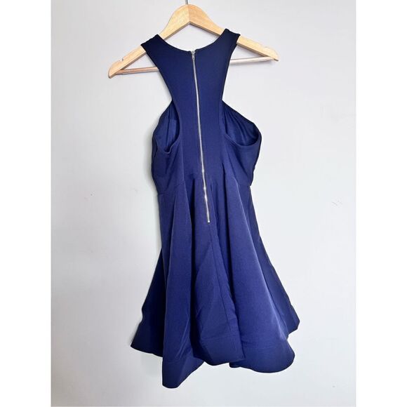Windsor navy blue high neck flair style stater dress sz M - Picture 6 of 6